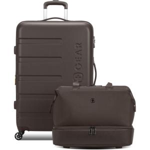 imageSwissGear 7366 Hardside Expandable Luggage with Spinner Wheels Green CheckedLarge 27InchChocolate