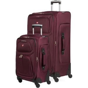 imageSwissGear Sion Softside Expandable Luggage Burgundy CheckedMedium 25InchMerlot