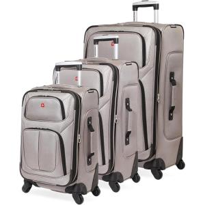 imageSwissGear Sion Softside Expandable Luggage Burgundy CheckedMedium 25InchPewter