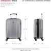 imageSwissGear 3750 Hardside Luggage with Spinner Wheels Silver CheckedMedium 23InchSilver