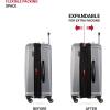imageSwissGear 3750 Hardside Luggage with Spinner Wheels Silver CheckedMedium 23InchSilver