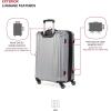 imageSwissGear 3750 Hardside Luggage with Spinner Wheels Silver CheckedMedium 23InchSilver