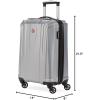 imageSwissGear 3750 Hardside Luggage with Spinner Wheels Silver CheckedMedium 23InchSilver