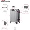 imageSwissGear 3750 Hardside Luggage with Spinner Wheels Silver CheckedMedium 23InchSilver