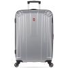 imageSwissGear 3750 Hardside Luggage with Spinner Wheels Silver CheckedMedium 23InchSilver