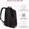 imageSwissGear 5505 Cecil 16 Laptop Backpack Black CanvasBrown  Daily Laptop Bag with Gear Attachment Options  Multiple Organizer Pockets ampamp Padded Shoulder StrapsBlack CanvasBrown