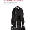 imageSwissGear 5505 Cecil 16 Laptop Backpack Black CanvasBrown  Daily Laptop Bag with Gear Attachment Options  Multiple Organizer Pockets ampamp Padded Shoulder StrapsBlack Hex