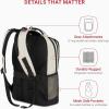 imageSwissGear 5505 Cecil 16 Laptop Backpack Black CanvasBrown  Daily Laptop Bag with Gear Attachment Options  Multiple Organizer Pockets ampamp Padded Shoulder StrapsCreamBlack