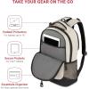 imageSwissGear 5505 Cecil 16 Laptop Backpack Black CanvasBrown  Daily Laptop Bag with Gear Attachment Options  Multiple Organizer Pockets ampamp Padded Shoulder StrapsCreamBlack