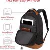 imageSwissGear 5505 Cecil 16 Laptop Backpack Black CanvasBrown  Daily Laptop Bag with Gear Attachment Options  Multiple Organizer Pockets ampamp Padded Shoulder StrapsBlack CanvasBrown
