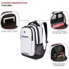 imageSwissGear 5505 Cecil 16 Laptop Backpack Black CanvasBrown  Daily Laptop Bag with Gear Attachment Options  Multiple Organizer Pockets ampamp Padded Shoulder StrapsWhite