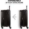 imageSwissGear 7272 Energie Expandable Hardside Luggage with Spinner Wheels and TSA Lock Gold CheckedLarge 27InchBlack
