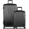 imageSwissGear 7272 Energie Expandable Hardside Luggage with Spinner Wheels and TSA Lock Gold CheckedLarge 27InchBlack