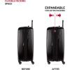 imageSwissGear 7272 Energie Expandable Hardside Luggage with Spinner Wheels and TSA Lock Gold CheckedLarge 27InchBlack