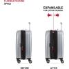 imageSwissGear 7585 Hardside Expandable Luggage with Spinner Wheels Black CarryOn 19InchSilver