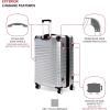imageSwissGear 7782 Hardside Expandable Luggage with Spinner Wheels Silver CarryOn 20InchSilver