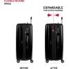 imageSwissGear 7910 Hardside Expandable Luggage with Spinner Wheels TSA Lock and USB Black CarryOn 20InchBlack