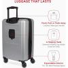 imageSwissGear 8020 Eclipse Hardside Expandable Luggage with Spinner Wheels Powder Blue CarryOn 18InchUltimate Grey