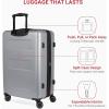 imageSwissGear 8020 Eclipse Hardside Expandable Luggage with Spinner Wheels Powder Blue CarryOn 18InchUltimate Grey