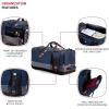 imageSwissGear Apex Duffle Bag for Travel and Gym with BungeeCord SystemBlueGrey