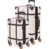 imageSwissGear 7739 Hardside Luggage Trunk with Spinner Wheels Blush CheckedLarge 26InchWhite