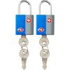 imageSwissGear TSAApproved Travel Sentry Luggage Locks  Set of 2 Mini Locks with 2 Keys Blue One Size