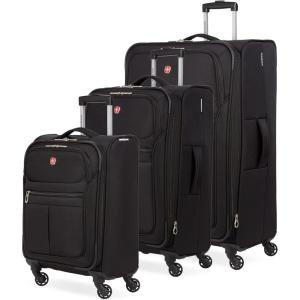 imageSwissGear 4010 Softside Luggage with Spinner Wheels Black CarryOn 18InchBlack