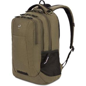 imageSwissGear 5505 Cecil 16 Laptop Backpack Black CanvasBrown  Daily Laptop Bag with Gear Attachment Options  Multiple Organizer Pockets ampamp Padded Shoulder StrapsOlive