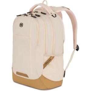 imageSwissGear 5505 Cecil 16 Laptop Backpack Black CanvasBrown  Daily Laptop Bag with Gear Attachment Options  Multiple Organizer Pockets ampamp Padded Shoulder StrapsCreamWarm Sand