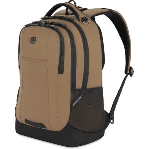 imageSwissGear 5505 Cecil 16 Laptop Backpack Black CanvasBrown  Daily Laptop Bag with Gear Attachment Options  Multiple Organizer Pockets ampamp Padded Shoulder StrapsPastel BrownBlack