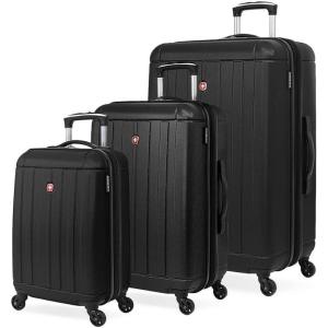 imageSwissGear 6297 Hardside Expandable Luggage with Spinner Wheels Black CheckedLarge 27InchBlack