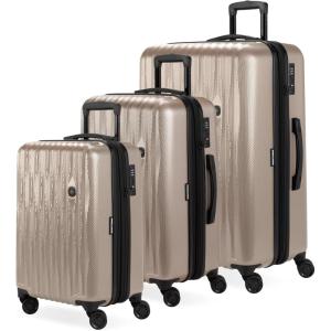 imageSwissGear 7272 Energie Expandable Hardside Luggage with Spinner Wheels and TSA Lock Gold CheckedLarge 27InchLight Gold