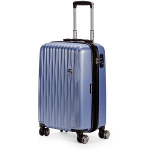 imageSwissGear 7272 Energie Expandable Hardside Luggage with Spinner Wheels and TSA Lock Gold CheckedLarge 27InchPeriwinkle Blue