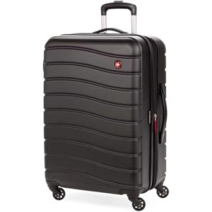 imageSwissGear 7790 Hardside Expandable Luggage with Spinner Wheels Black CheckedMedium 235InchBlack