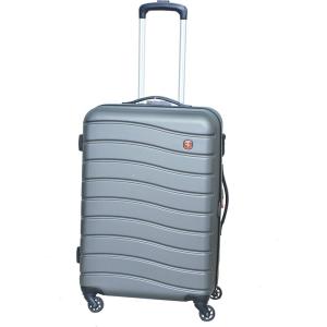 imageSwissGear 7790 Hardside Expandable Luggage with Spinner Wheels Black CheckedMedium 235InchGrey