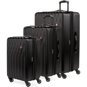 imageSwissGear 8018 Hardside Expandable Luggage with Spinner Wheels Black CarryOn 20InchBlack