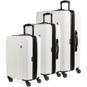 imageSwissGear 8018 Hardside Expandable Luggage with Spinner Wheels Black CarryOn 20InchWhite