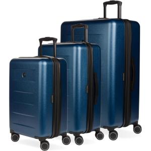 imageSwissGear 8020 Eclipse Hardside Expandable Luggage with Spinner Wheels Powder Blue CarryOn 18InchNavy
