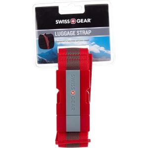 imageSwissGear Adjustable Luggage Strap with SnapLock Buckle  Fits Bags up to 72Inches One Size RedRed