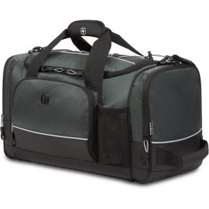 imageSwissGear Apex Duffle Bag for Travel and Gym with BungeeCord SystemGreyBlack Dobby