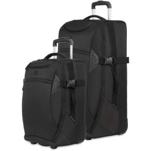 imageSwissGear Apex Exec Wheeled Rolling Duffel 8Day Capacity SoftShell Luggage Mens and Womens  BlueGreenBlack