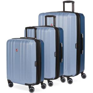 imageSwissGear Duet Hardside Expandable Luggage with Spinner Wheels Light BlueNavy 3Piece Set 192428Light BlueNavy