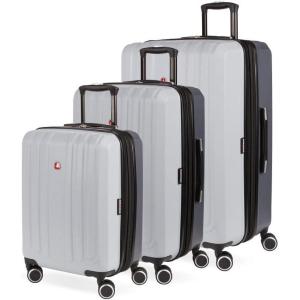 imageSwissGear Duet Hardside Expandable Luggage with Spinner Wheels Light BlueNavy 3Piece Set 192428Light GreyAsh Grey