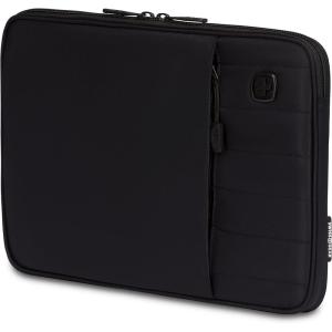 imageSwissGear Padded Zippered Laptop Sleeve MicroTwill Laptop Case with Zippered Front Compartment ampamp Fleece LiningBlack