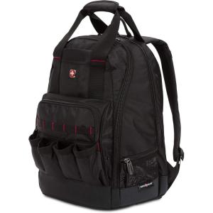 imageSwissGear Tool Bag Backpack Fits Up to 17Inch Laptop Work Pack PRO BlackBrown CanvasBlack