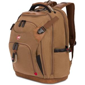 imageSwissGear Tool Bag Backpack Fits Up to 17Inch Laptop Work Pack PRO BlackBrown CanvasBrown Canvas