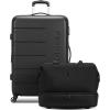 imageSwissGear 7366 Signature Hardside Expandable Luggage with Spinner Wheels TSA Lock CupHolder Chocolate 2Piece Set 1927Black