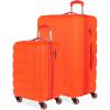 imageSwissGear 7366 Signature Hardside Expandable Luggage with Spinner Wheels TSA Lock CupHolder Chocolate 2Piece Set 1927Orange