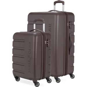 imageSwissGear 7366 Signature Hardside Expandable Luggage with Spinner Wheels TSA Lock CupHolder Chocolate 2Piece Set 1927Chocolate