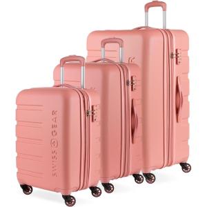 imageSwissGear 7366 Signature Hardside Expandable Luggage with Spinner Wheels TSA Lock CupHolder Chocolate 2Piece Set 1927Coral Almond